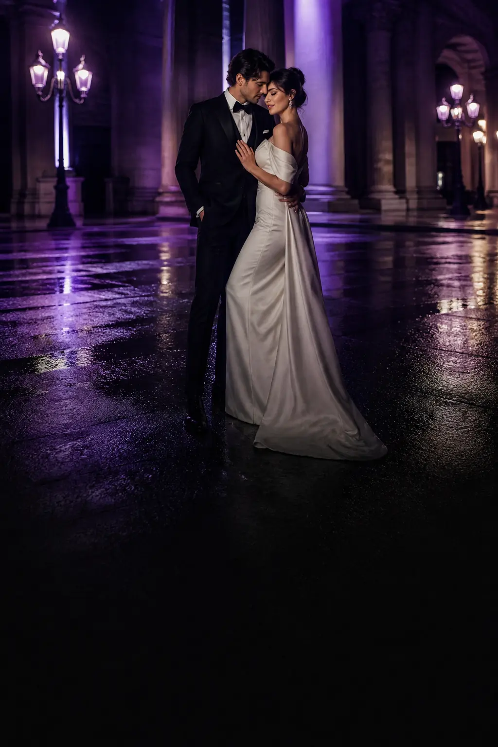 Portada del diseño Midnight: invitación digital de casamiento, estilo cinematográfica