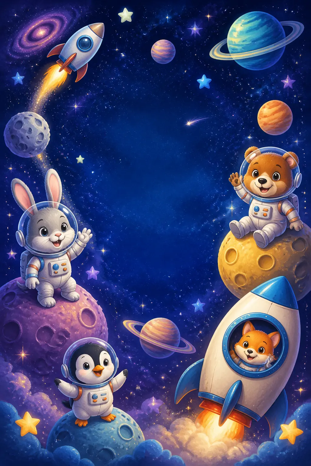 Portada del diseño Space Camp: invitación digital de cumpleaños infantil, estilo espacial